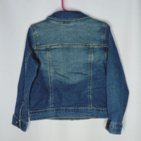 Carter's Kids Denim Blue Jean Jacket Button Front Pockets Lghtwght Stretch sz 5 - Picture 3 of 6